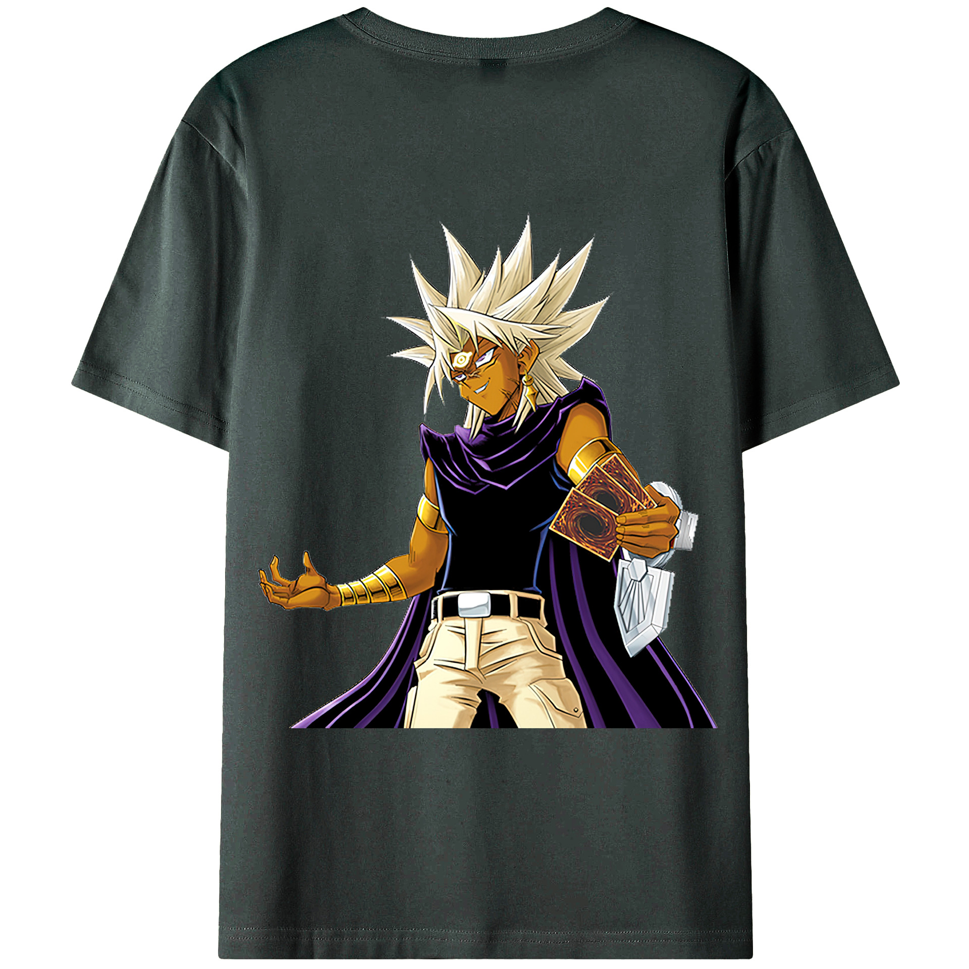 （画像用） 遊☆戯☆王 Yu-Gi-Oh! 綿100％ メンズ半袖Tシャツ（バックプリント） 通気性